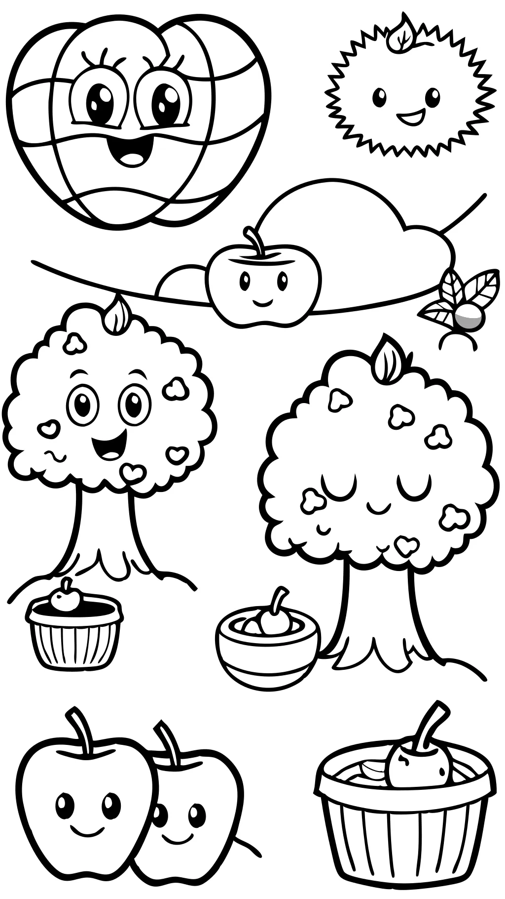 coloriages de pommes